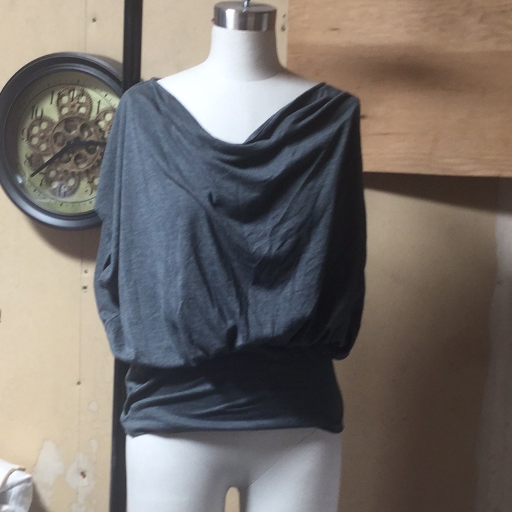 Sweet Pea grey cowl top